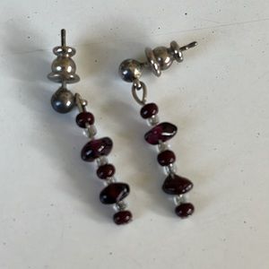 Garnet drop earrings—rich color for fall